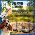 Dog Cage with double poop tray ( Heavy Duty) collapsible cage for dog/ Medium / Large /cat foldable cage coated