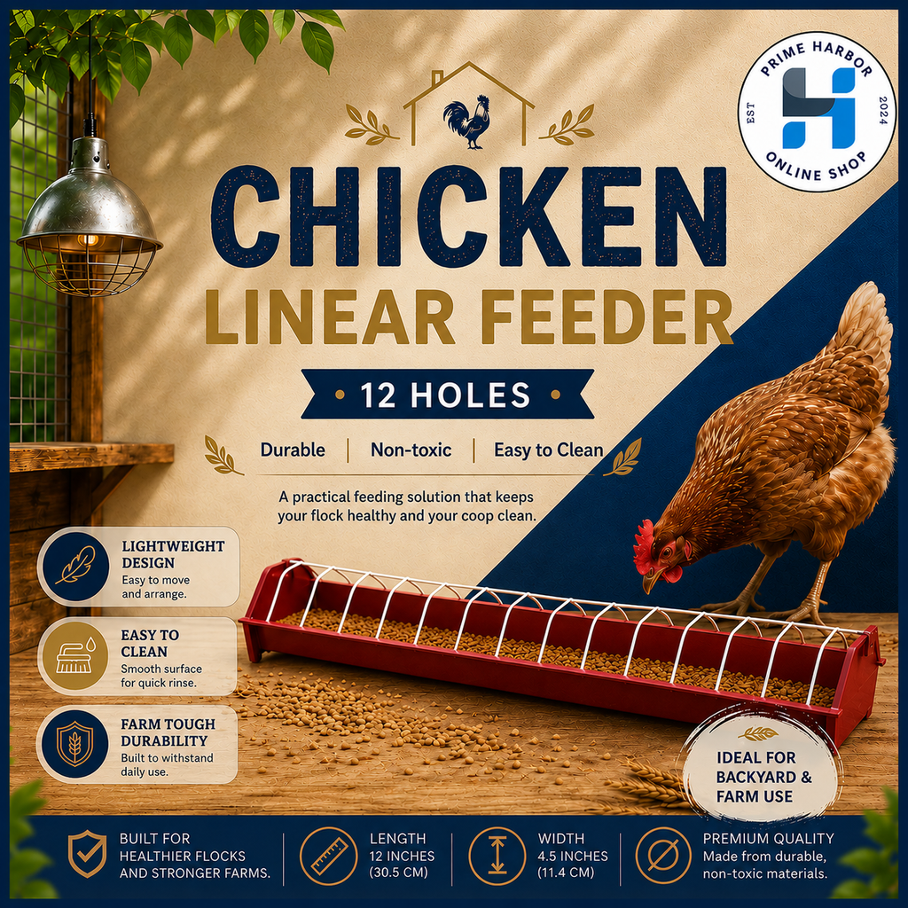 Chicken Linear Feeder 18 inches / 12 holes / Poultry Feeder / Kainan ng manok
