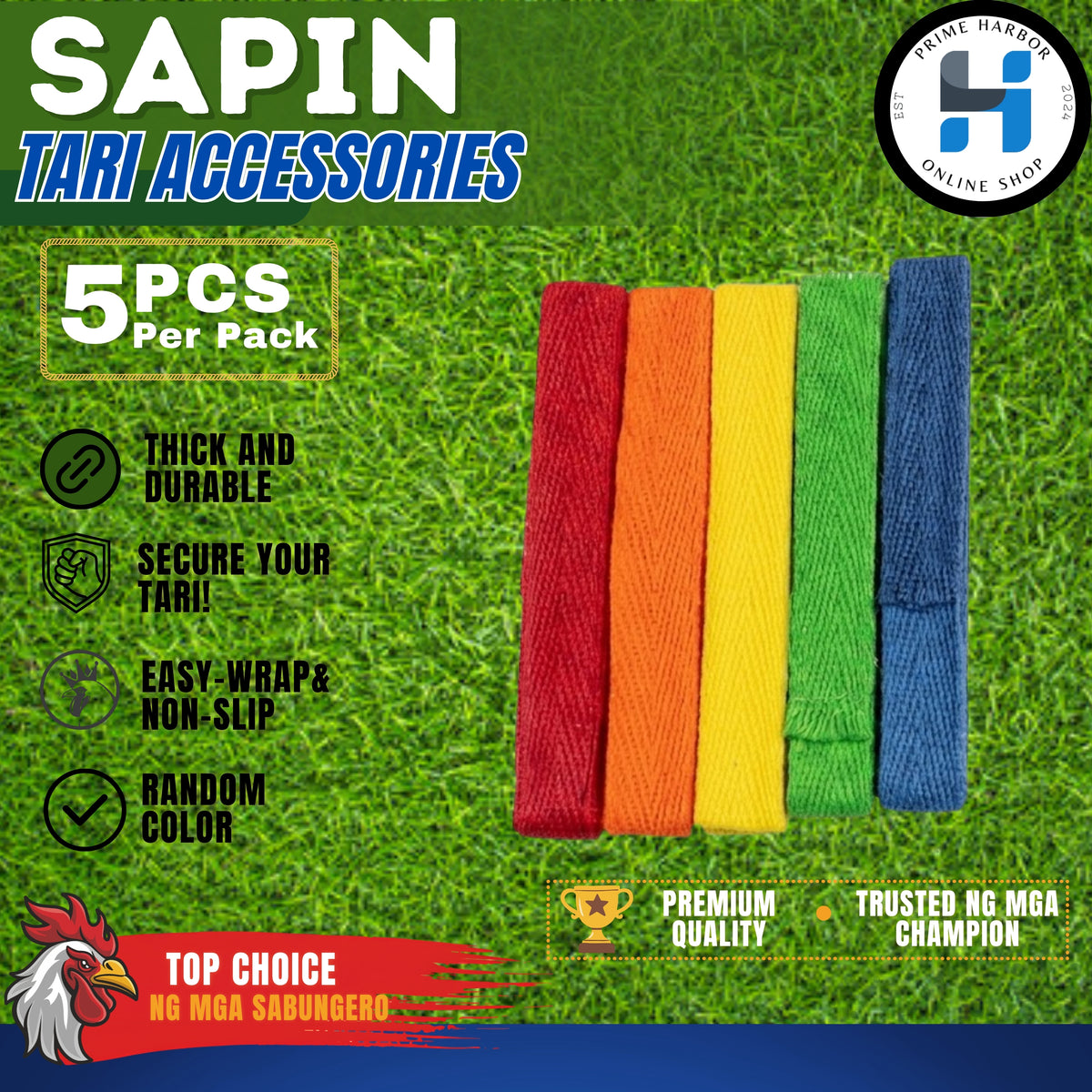 Share:  0 Sapin/ Tari Accessories/Gamefowl/Panabong/5pcs