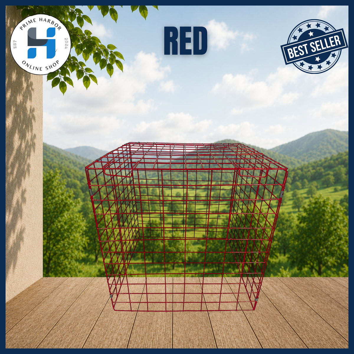 Heavy-Duty Square Pen 2x2x2 Coated / Red & Blue / Chicken Cage / Gamefowl / Kulungan ng manok
