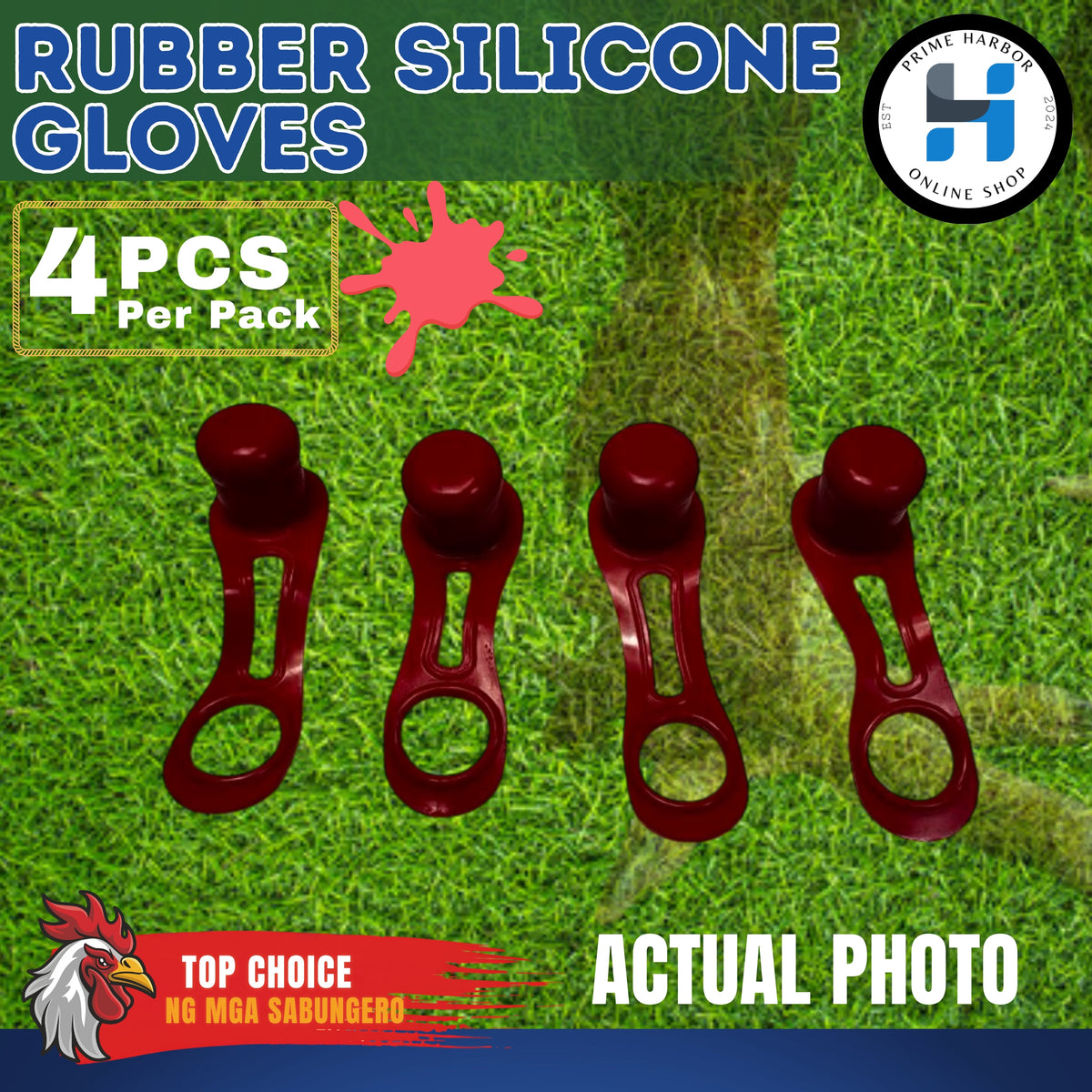 Rubber Gloves Silicone / Blue & Red / Fighting gloves /Chicken gloves/Cock Sparing /Sabong/Game fowl