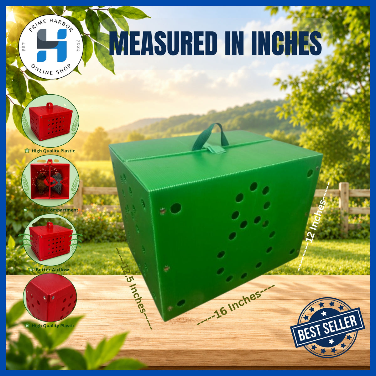 Derby Box Double / Green Color/ Travel Box /Kulungan ng manok/ Carrier Cage / Collapsible