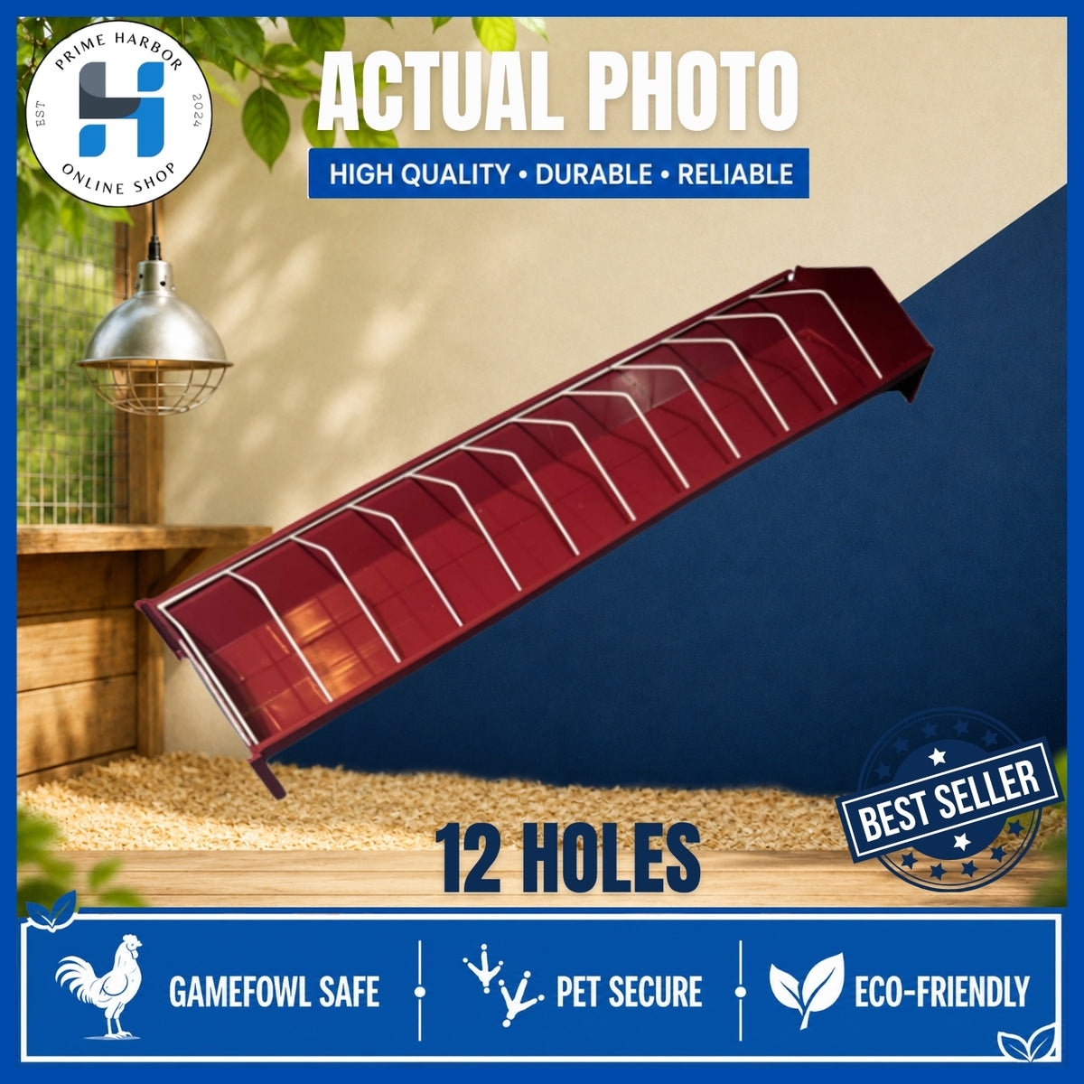 Chicken Linear Feeder 18 inches / 12 holes / Poultry Feeder / Kainan ng manok