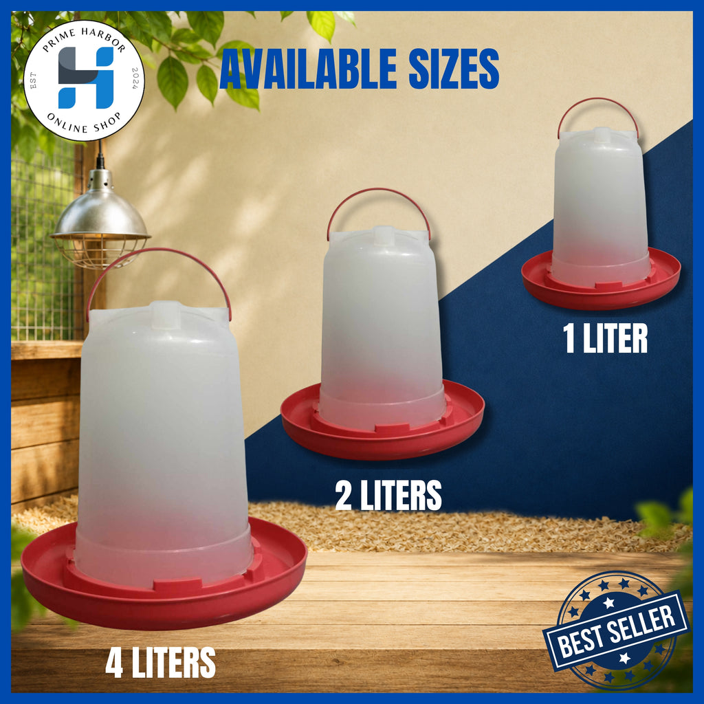 Automatic Drinker / Water Feeder / Waterer for Chicken w/ Handle/ Painuman ng Manok (1, 2 & 4 liter)