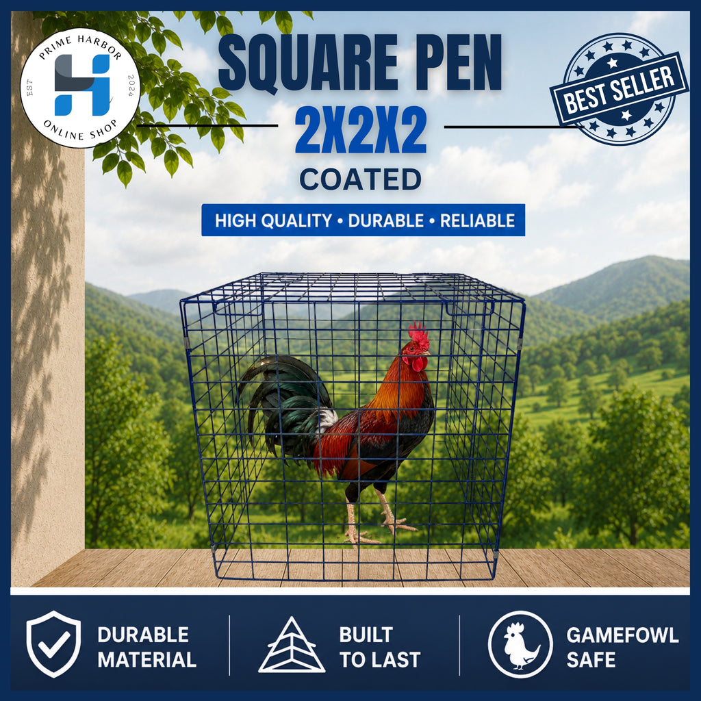 Heavy-Duty Square Pen 2x2x2 Coated / Red & Blue / Chicken Cage / Gamefowl / Kulungan ng manok