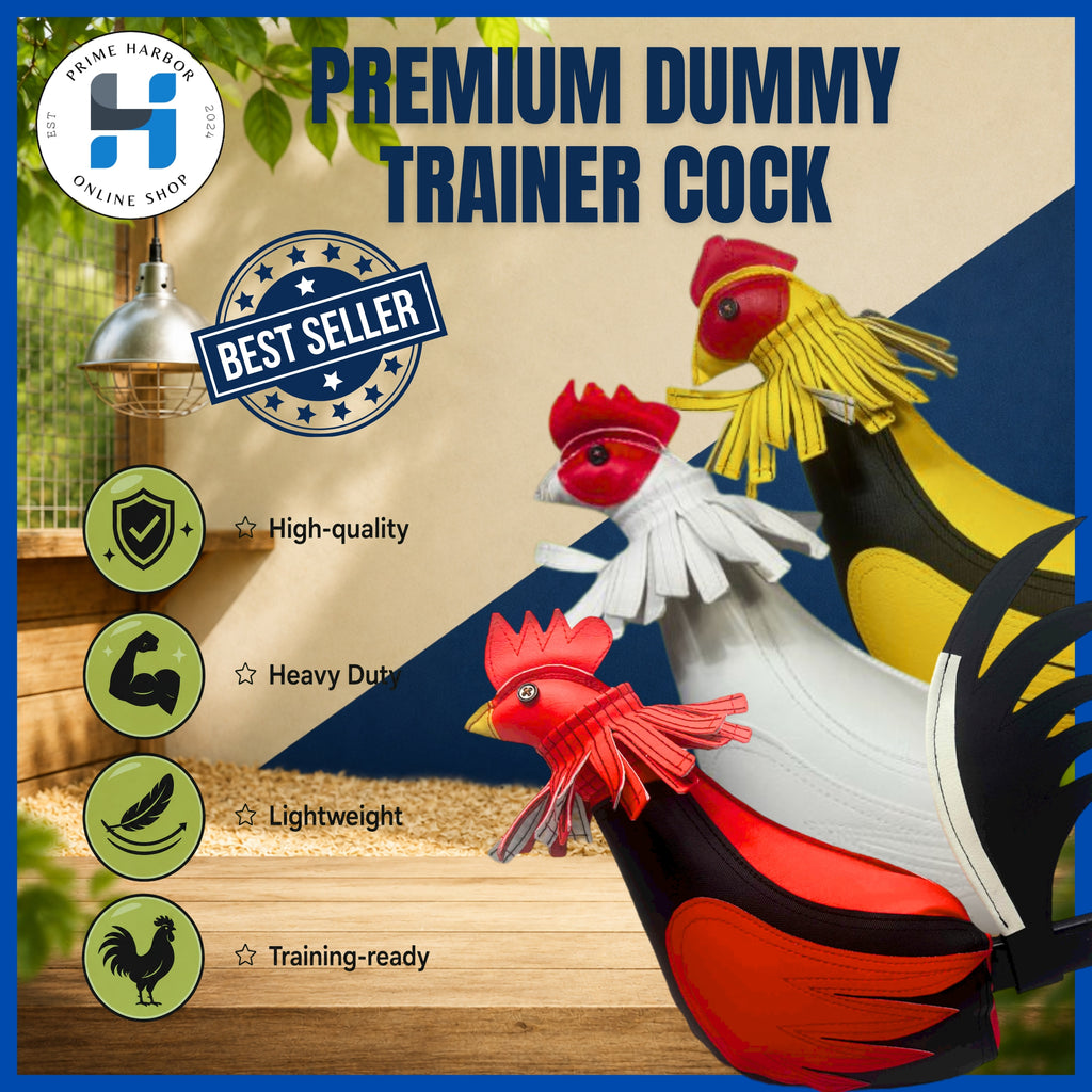 Premium Dummy Training Cock / German Leather /Catch bag / Feather Cock /Rooster/ Sabong ng manok