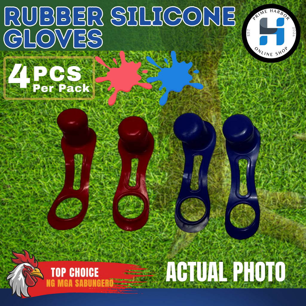 Rubber Gloves Silicone / Blue & Red / Fighting gloves /Chicken gloves/Cock Sparing /Sabong/Game fowl