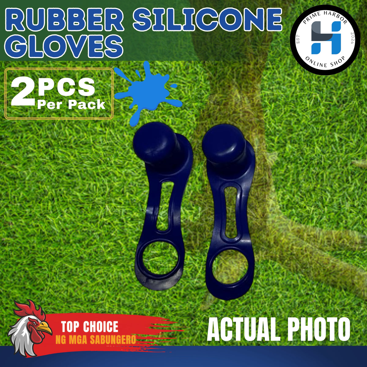 Rubber Gloves Silicone / Blue & Red / Fighting gloves /Chicken gloves/Cock Sparing /Sabong/Game fowl