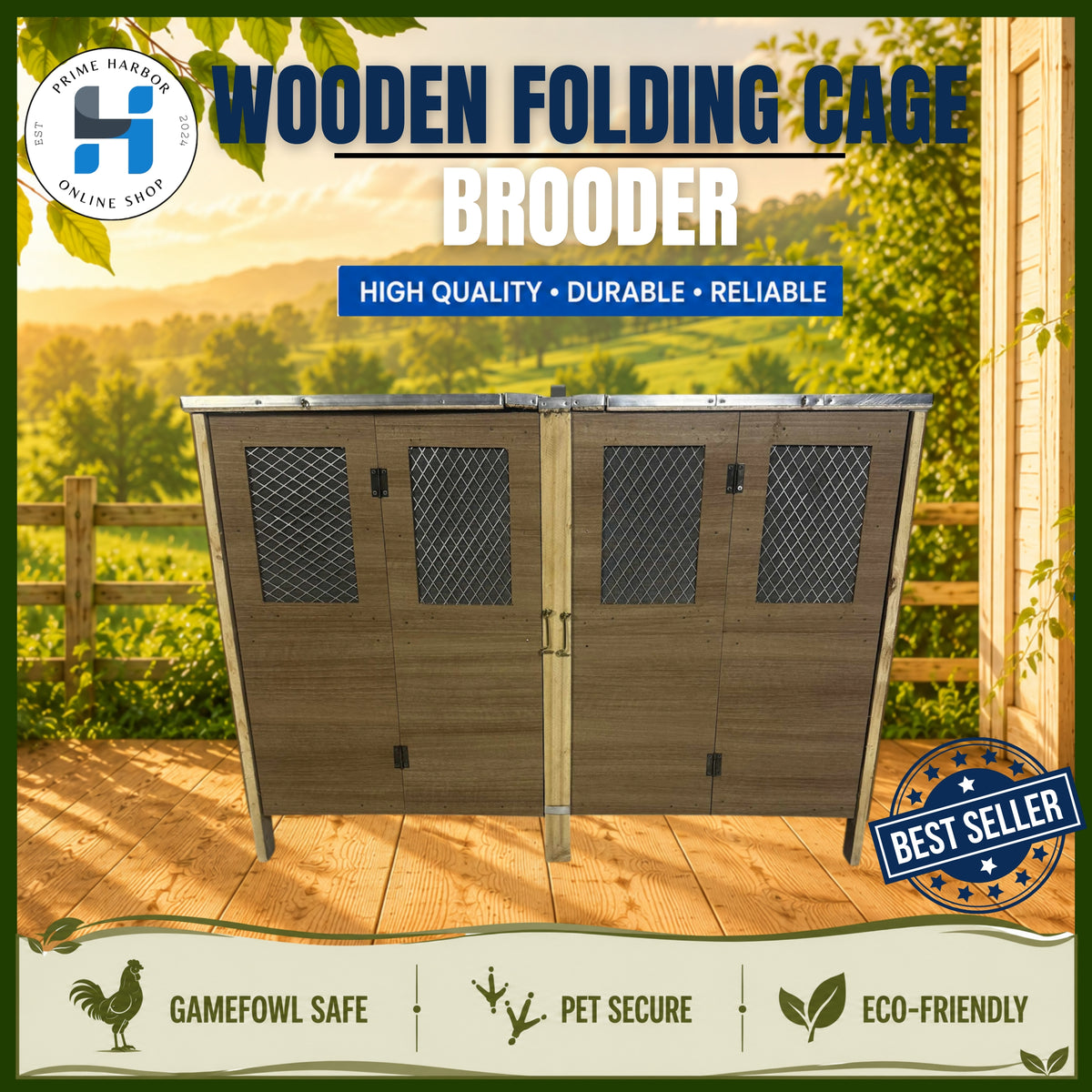 Brooder folding cage wooden / Breeding pen / Laminated wood/Durable/ Kulungan ng sisiw /Chicken cage