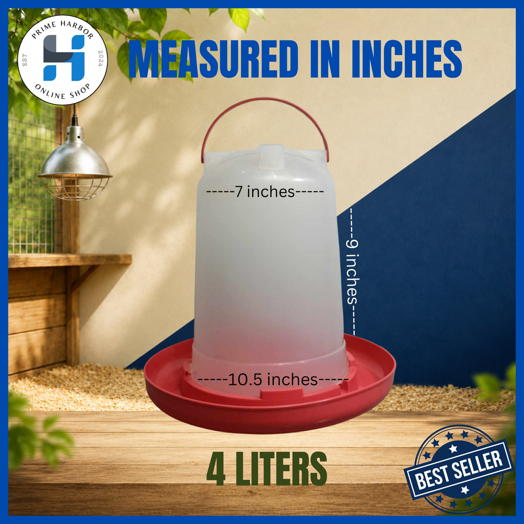 Automatic Drinker / Water Feeder / Waterer for Chicken w/ Handle/ Painuman ng Manok (1, 2 & 4 liter)