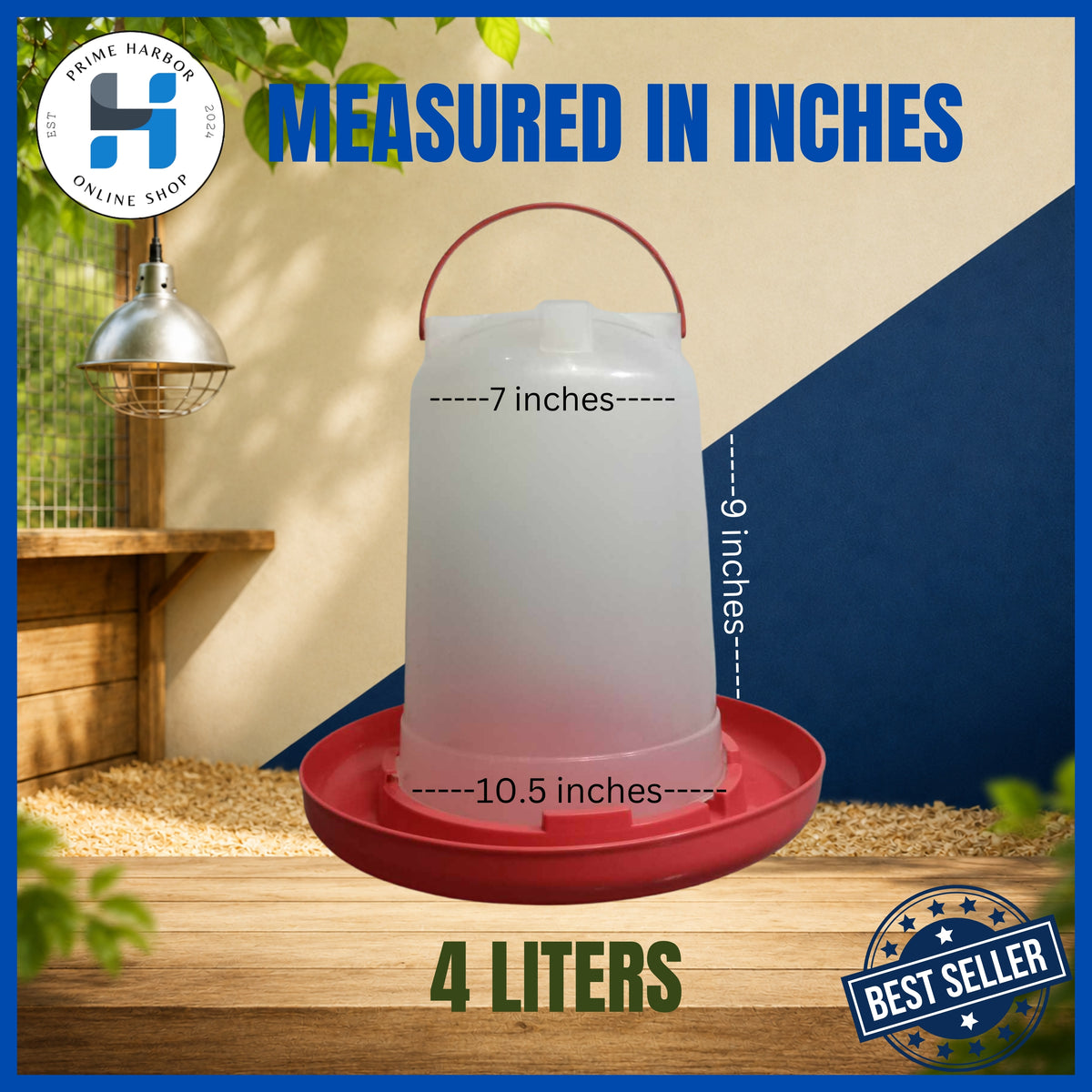 Automatic Drinker / Water Feeder / Waterer for Chicken w/ Handle/ Painuman ng Manok (1, 2 & 4 liter)