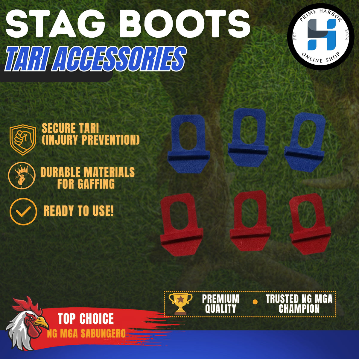 Stag Boots Per Piece or 3 Pcs/ Tari Accessories/Gamefowl/Panabong