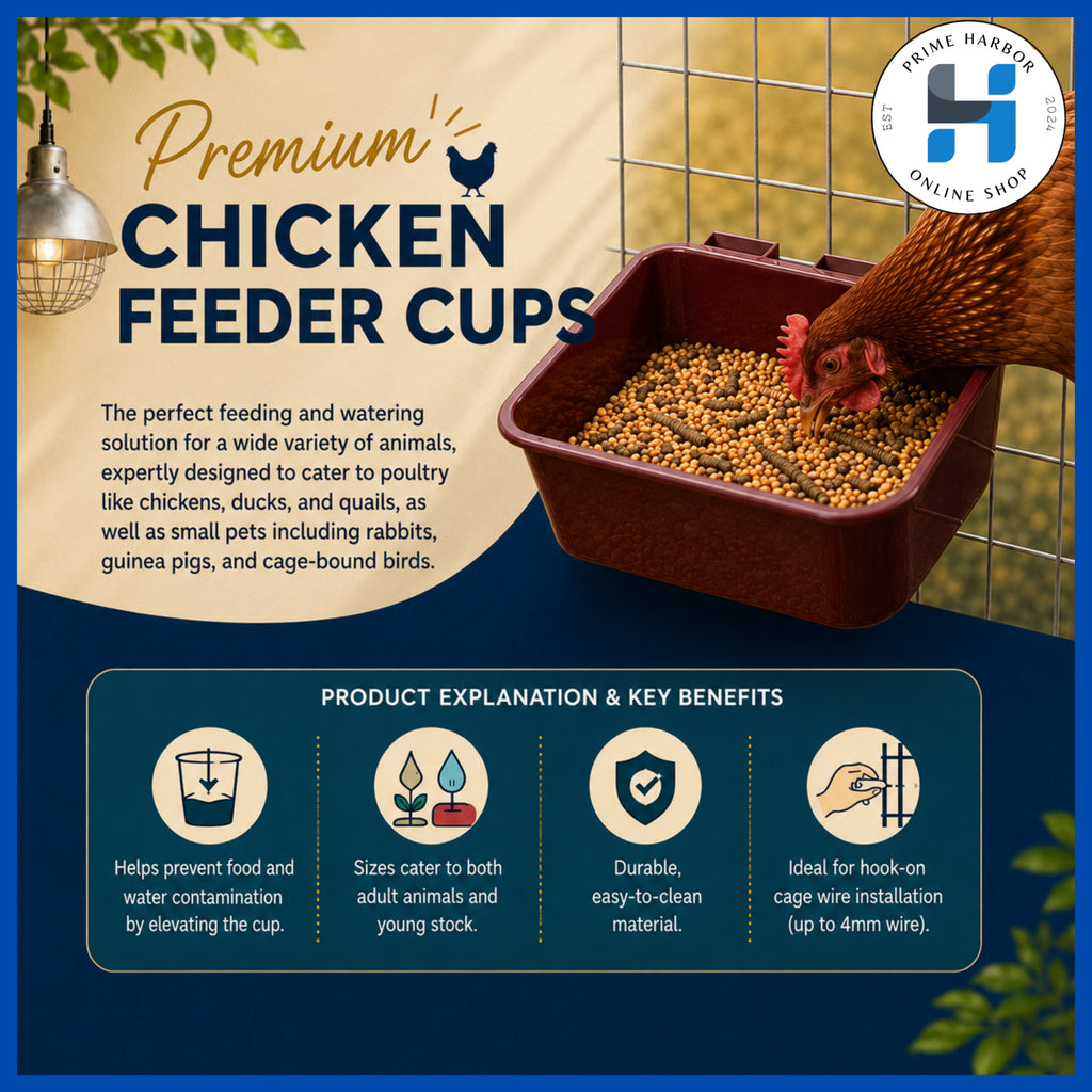 Hanging Feeding cup for Chicken / Feeder cup/ Chicken/Bird/Rabbit/Pigeon/ Pakainan / Painuman ng manok