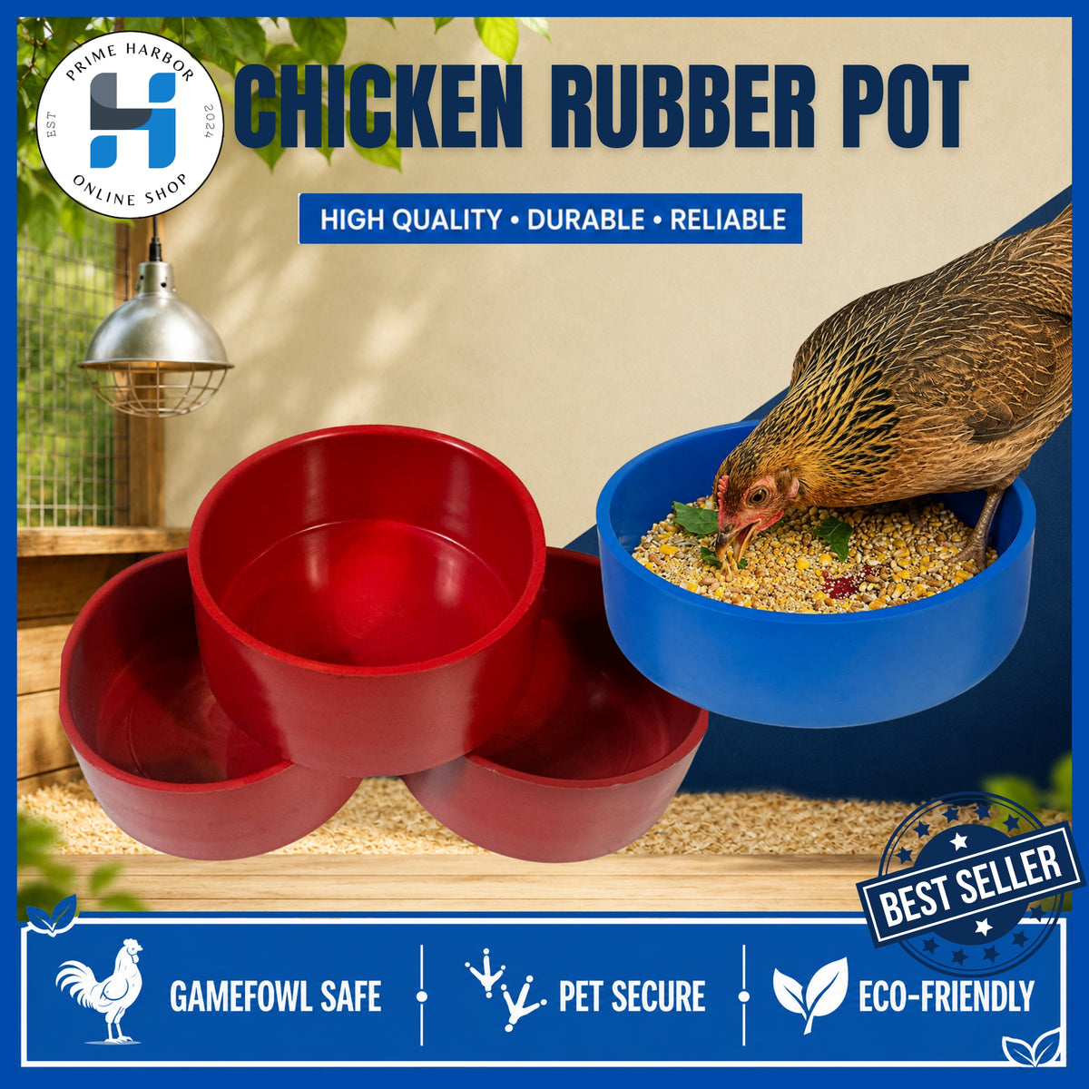 Rubber Pot Medium & Large Chicken, Bird, Pigeon, Cat, Dog, Hamster, Rabbit/Drinking/Feeding Cup/Bowl