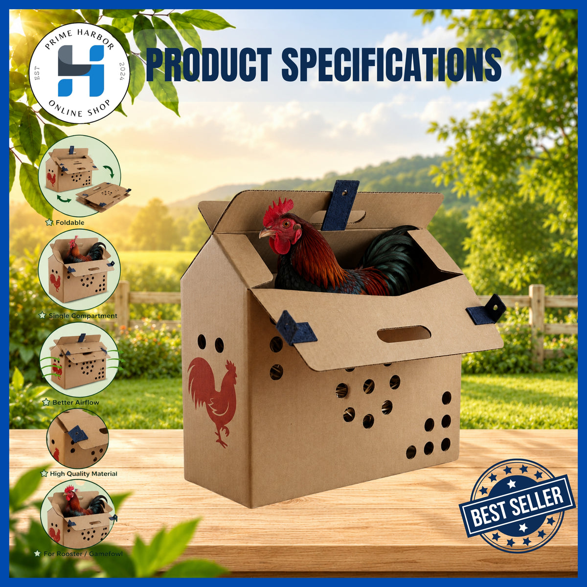 Derby Box Single Carton / High quality / Carrier box /travel box / Kulungan ng manok / Pigeon cage