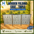 Premium Wooden Folding Cage Triple / Heavy Duty / Derby box / Kulungan ng Manok