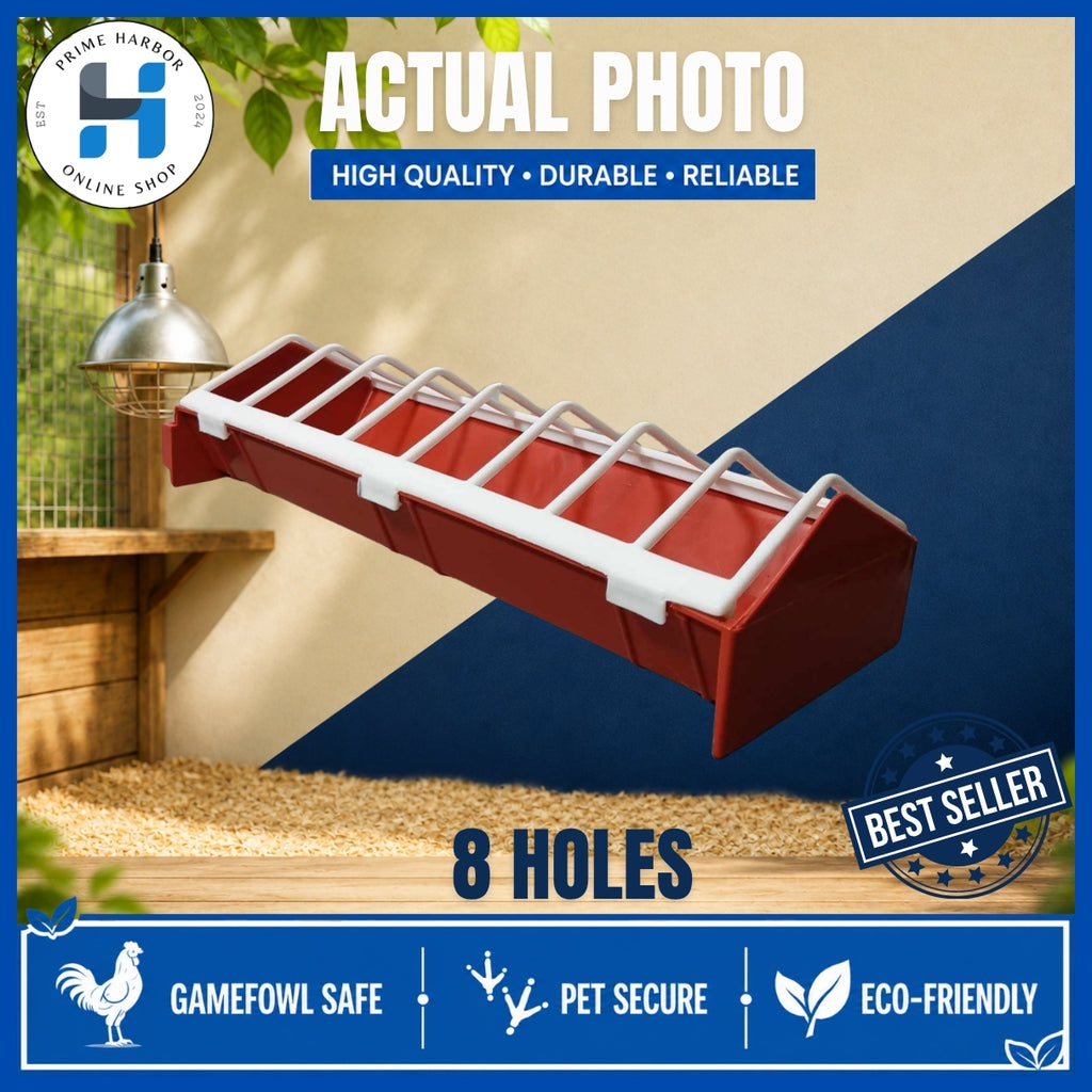 Chicken Linear Feeder 12 inches / 8 holes / Poultry Feeder / Kainan ng manok