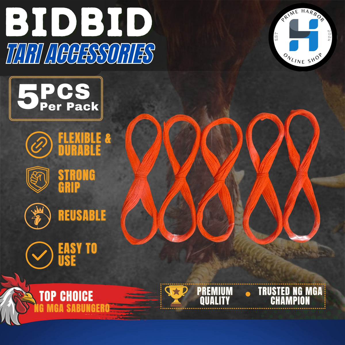 Bidbid/Tali/Gamefowl/Panabong/Gaffing Accessories/5pcs per pack