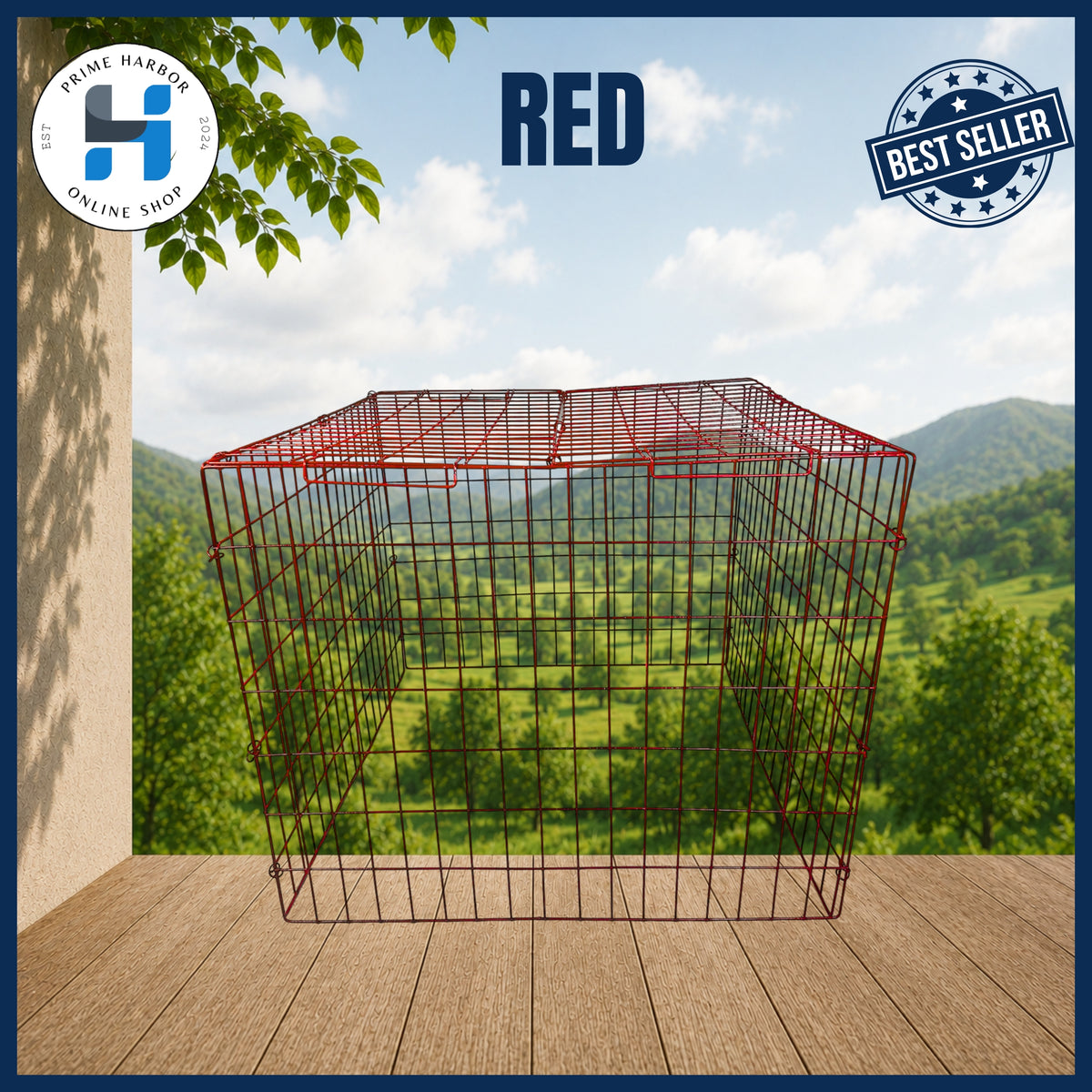 Heavy-duty Square Pen 3x3x30 / Coated Red /  Cock Cage / Chicken Cage / Gamefowl / Kulungan ng manok
