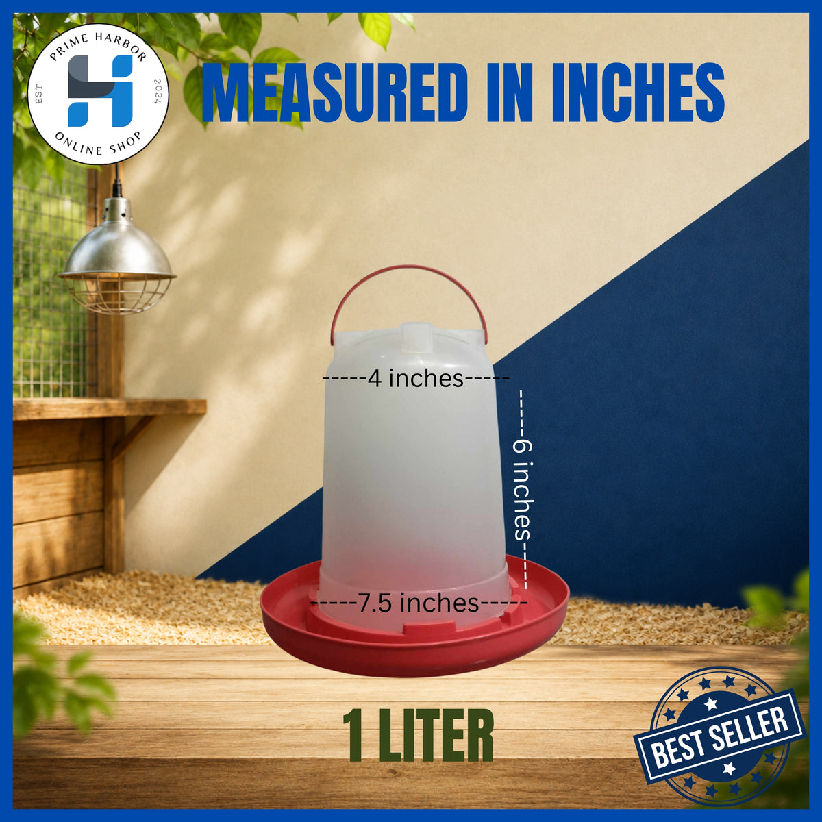 Automatic Drinker / Water Feeder / Waterer for Chicken w/ Handle/ Painuman ng Manok (1, 2 & 4 liter)