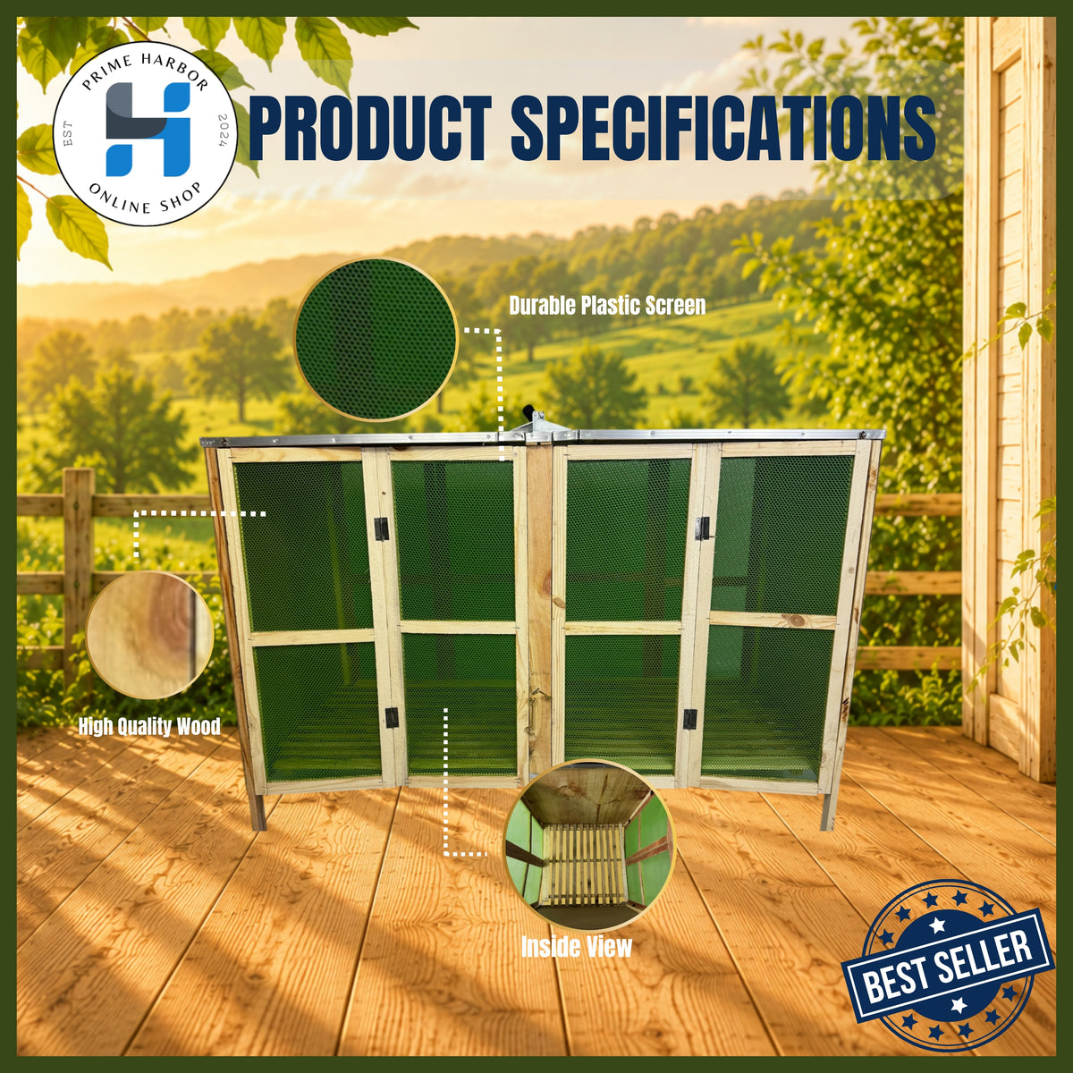 Wooden Folding Cage Plastic Screen / Heavy Duty / Random color / Derby box / Kulungan ng Manok/ Pen