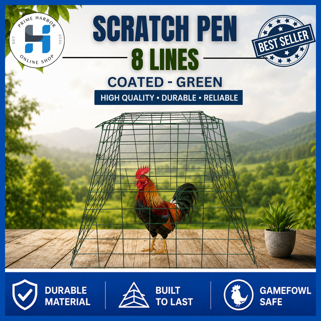 Scratch Pen 8 lines / Coated - Green / Chicken Pen / Kulungan ng manok