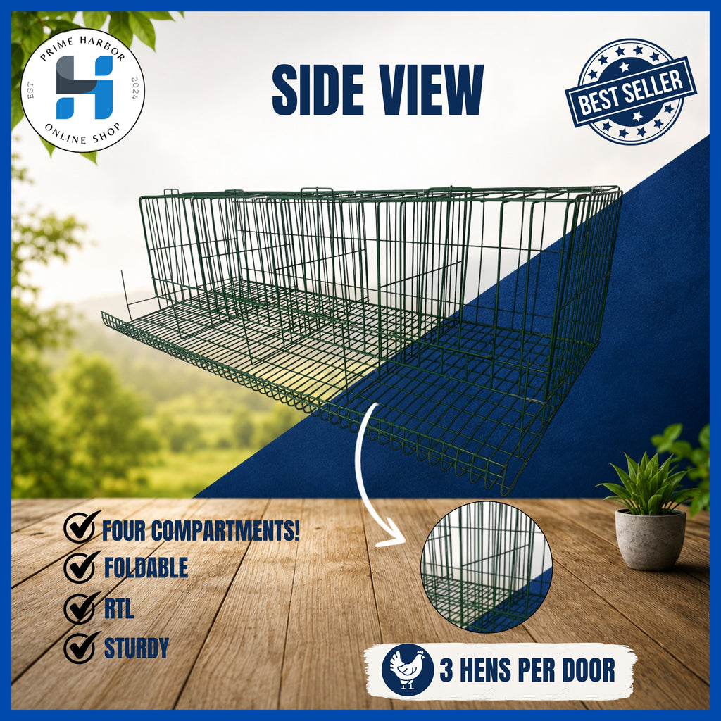 Battery Cage 4 Doors / Coated / Green / RTL / Kulungan ng manok
