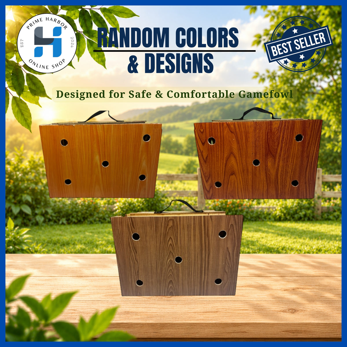 Wooden Derby Box Double / Rooster box / Random color / Pen / Kulungan ng Manok / Heavy duty / Pigeon