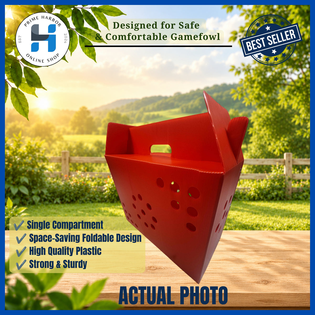 Derby box single / Random color / Collapsible / Cock box / Game fowl / carrier/ kulungan ng manok