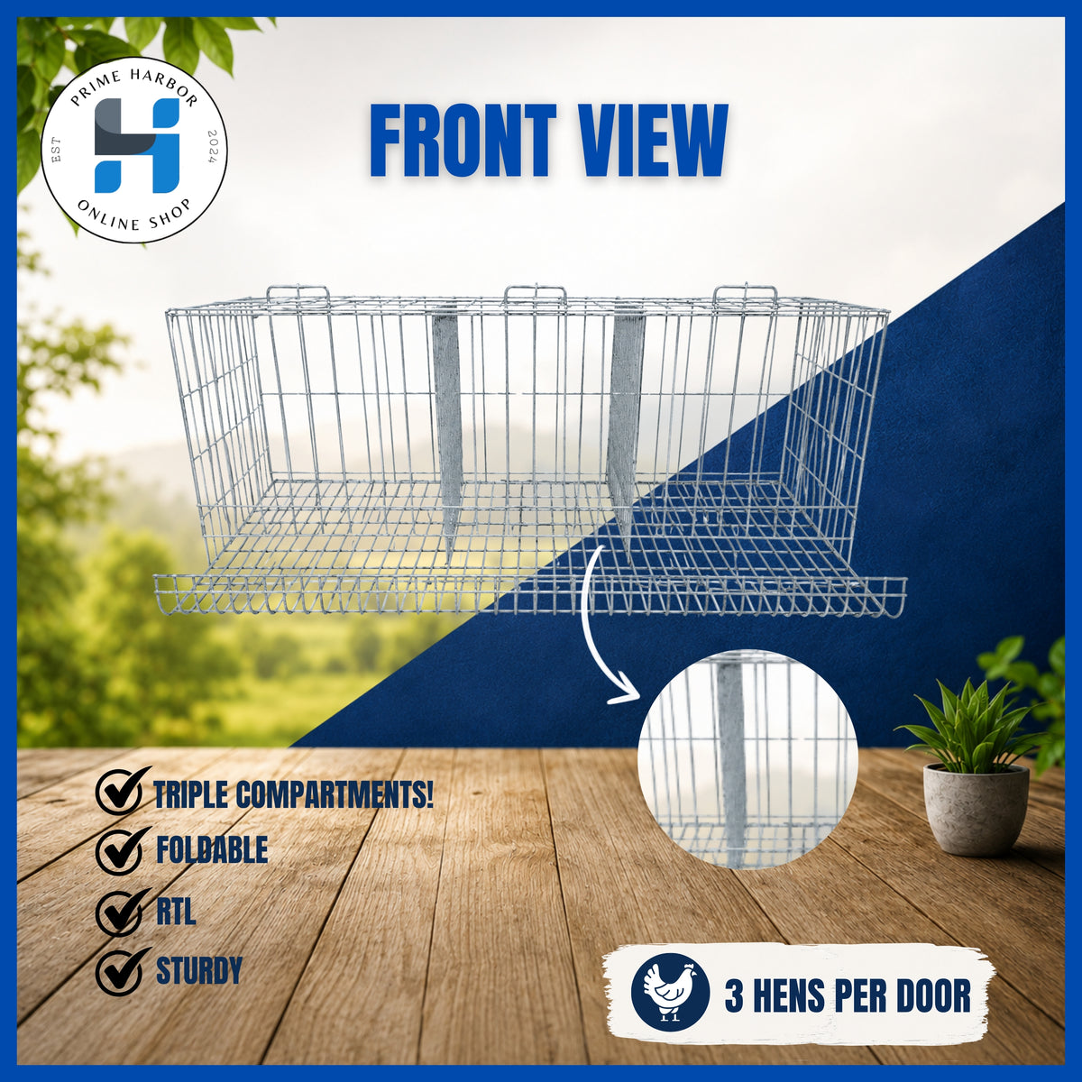 Battery Cage 3 Doors / Galvanized / RTL / Kulungan ng manok