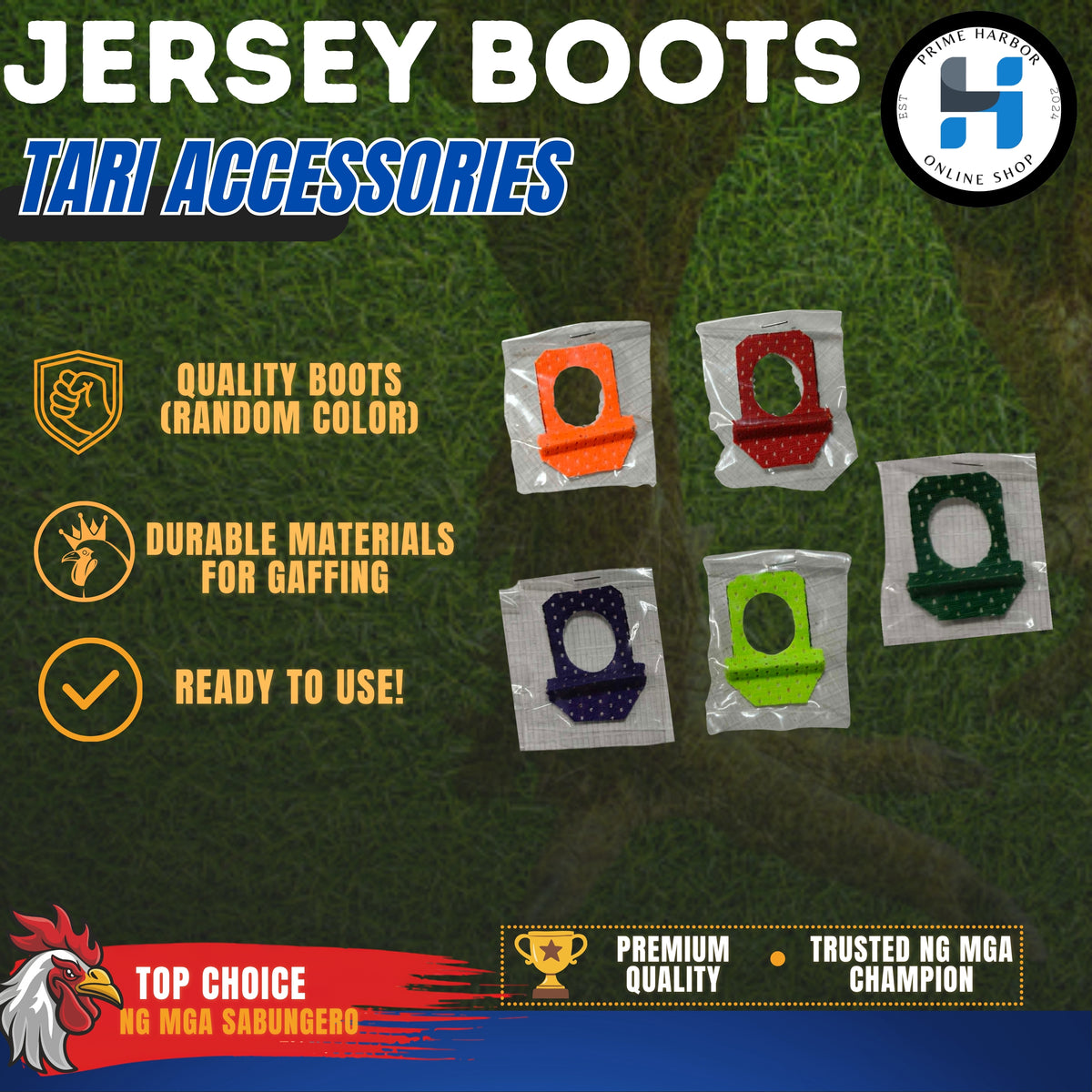 Jersey Boots/Tari Accessories/Gamefowl/Panabong/3pcs per pack