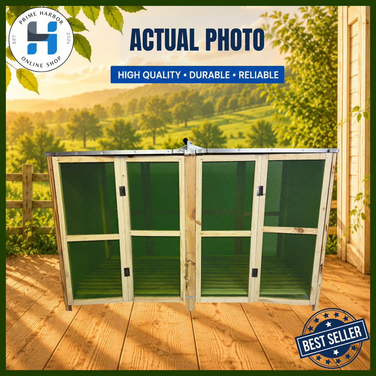 Wooden Folding Cage Plastic Screen / Heavy Duty / Random color / Derby box / Kulungan ng Manok/ Pen