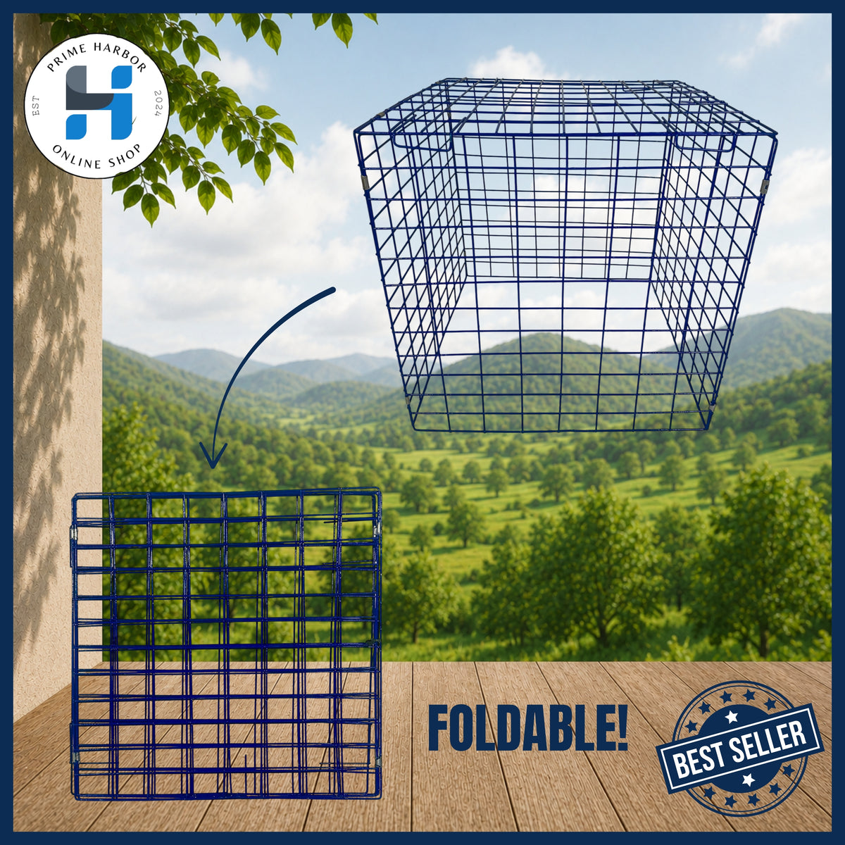 Heavy-Duty Square Pen 2x2x2 Coated / Red & Blue / Chicken Cage / Gamefowl / Kulungan ng manok