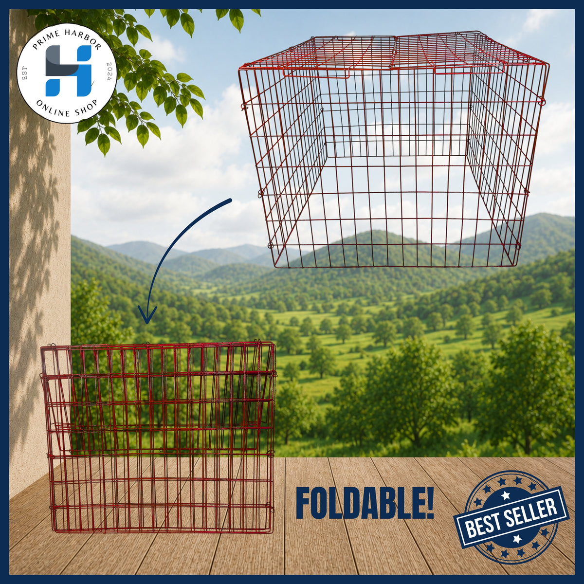 Heavy-duty Square Pen 3x3x30 / Coated Red /  Cock Cage / Chicken Cage / Gamefowl / Kulungan ng manok