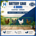 Battery Cage 4 Doors / Coated / Green / RTL / Kulungan ng manok