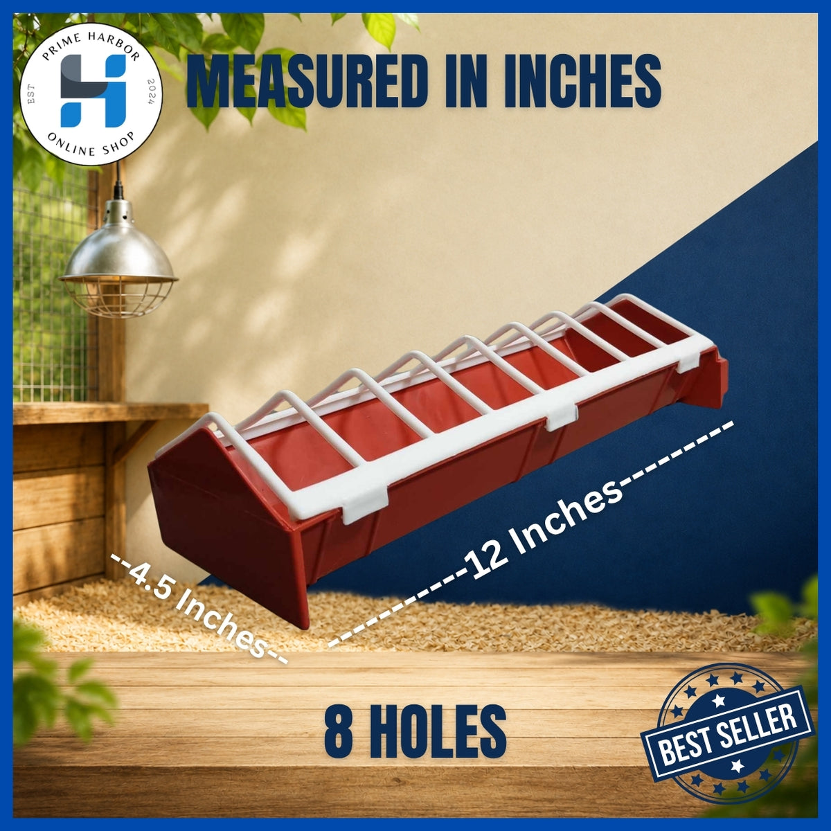 Chicken Linear Feeder 12 inches / 8 holes / Poultry Feeder / Kainan ng manok