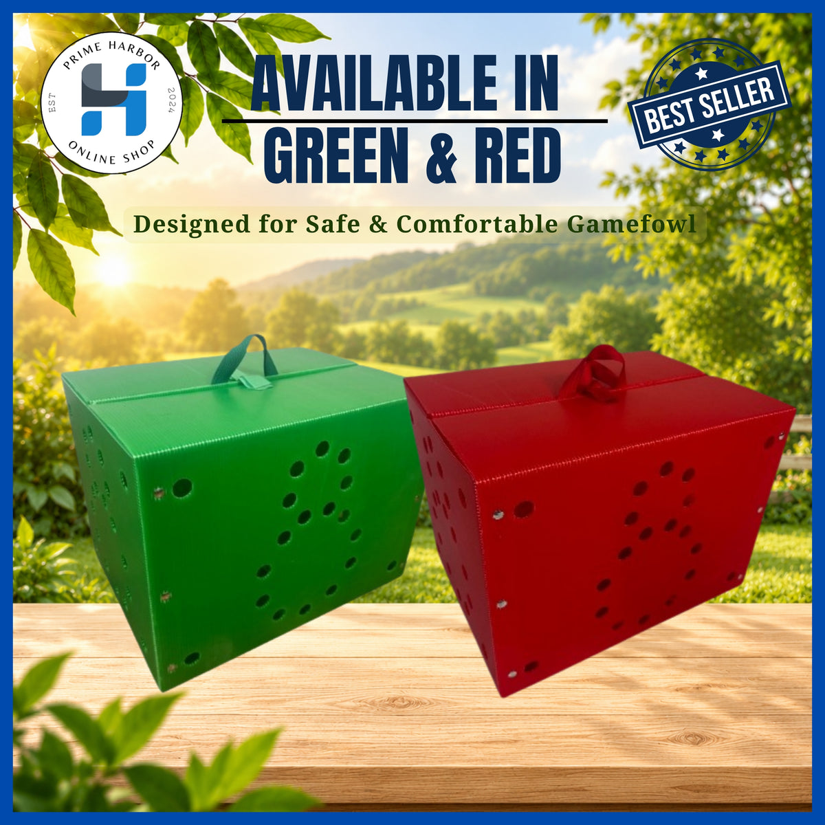Derby Box Double / Green Color/ Travel Box /Kulungan ng manok/ Carrier Cage / Collapsible