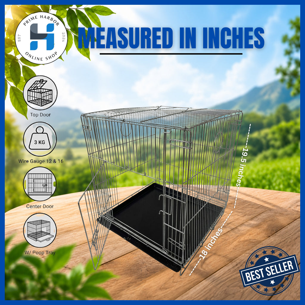 BIRD CAGE SINGLE COLLAPSIBLE GALVANIZED (Frame Gauge 12 and Rib 16) WITH DIVIDER & POOP TRAY