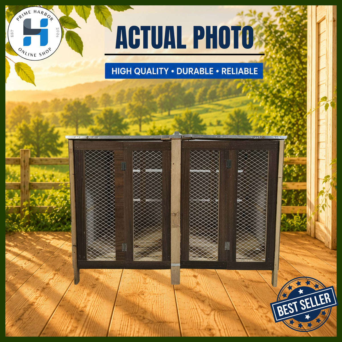 Wooden Folding Cage Aluminum Screen / Brown color Random design /Heavy Duty/ Derby/Kulungan ng Manok
