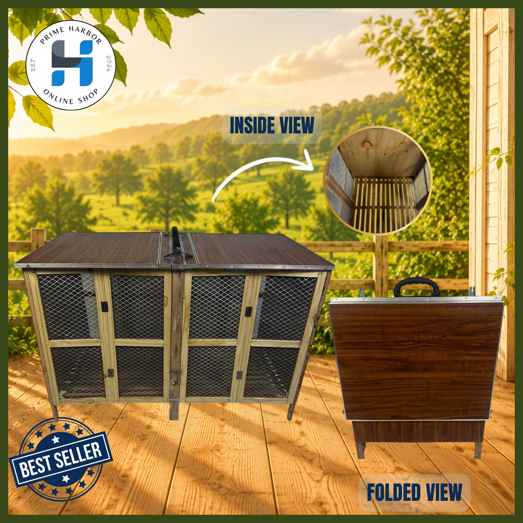 Wooden Folding Cage Aluminum Screen / Brown color Random design /Heavy Duty/ Derby/Kulungan ng Manok