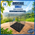 BIRD CAGE SINGLE COLLAPSIBLE GALVANIZED (Frame Gauge 12 and Rib 16) WITH DIVIDER & POOP TRAY