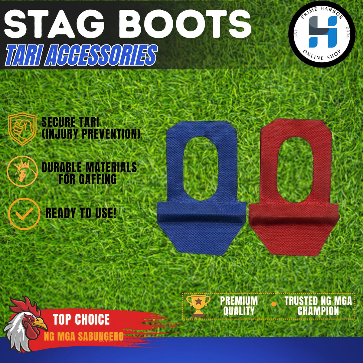 Stag Boots Per Piece or 3 Pcs/ Tari Accessories/Gamefowl/Panabong