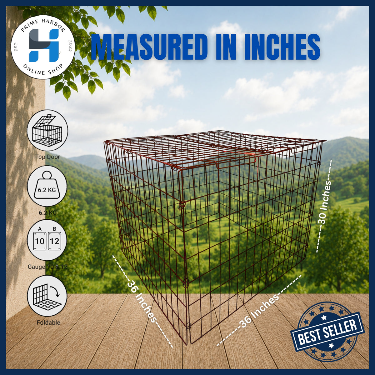 Heavy-duty Square Pen 3x3x30 / Coated Red /  Cock Cage / Chicken Cage / Gamefowl / Kulungan ng manok